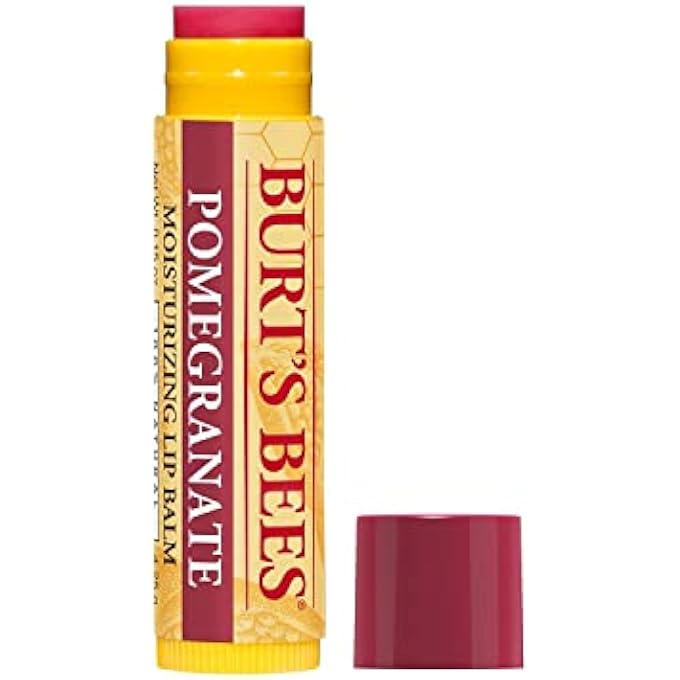 Burt's Bees LIP BALM, MOISTURIZING LIP CARE, 100% NATURAL, POMEGRANATE 1 TUBE 0.15-OUNCE 4.25G (USA) - Image 2